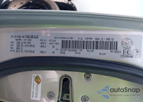 2016 Ram 2500 Laramie z USA, uszkodzony, nr VIN 3C6TR5FT9GG358602